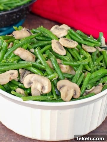green beans and mushrooms