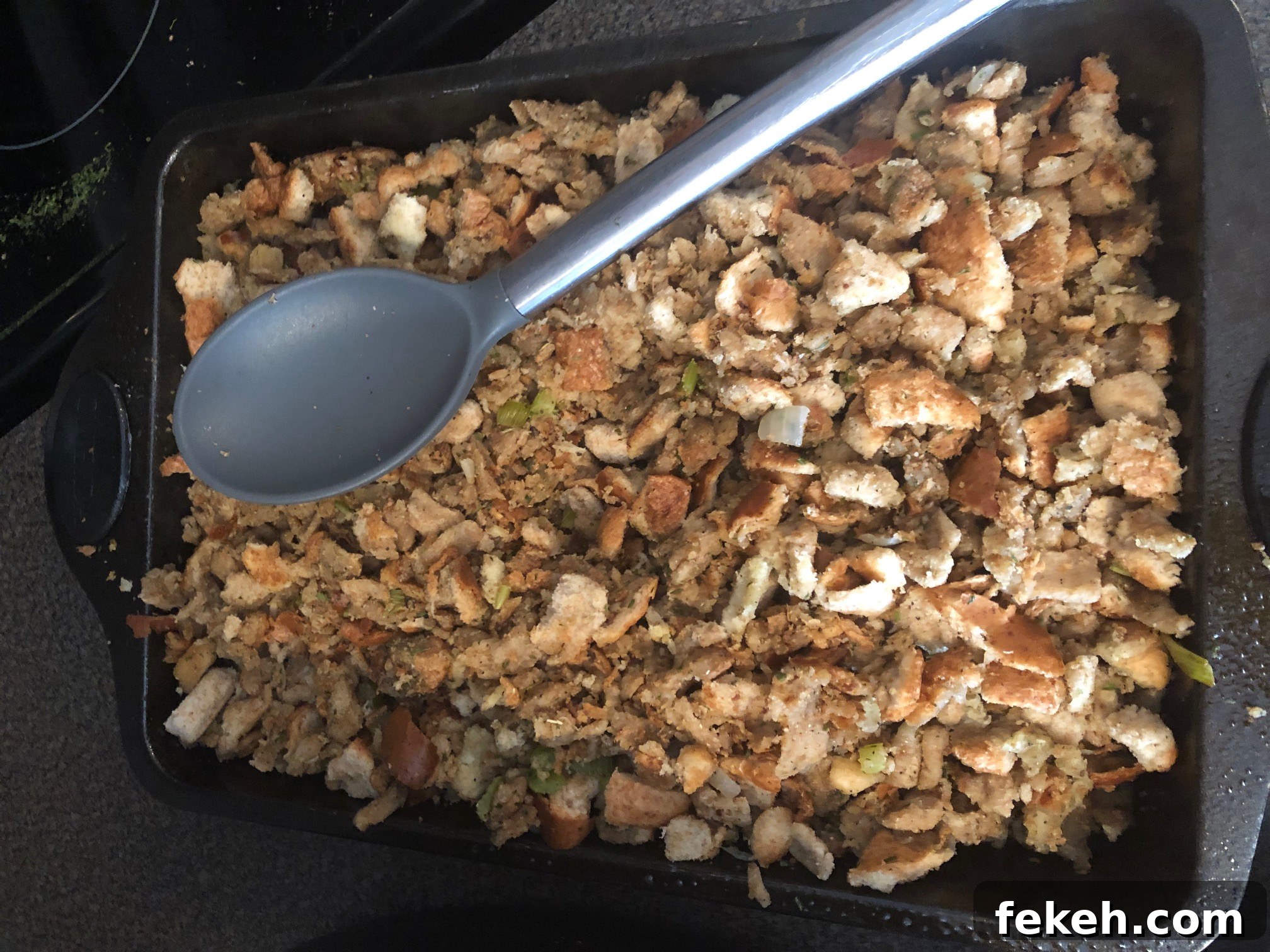 add remaining stuffing to 9X13 pans