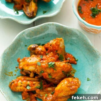 Crispy Baked Harissa Chicken Wings with Zesty Yogurt Dip 3 Baked Harissa Chicken Wings from thelittlekitchen.net