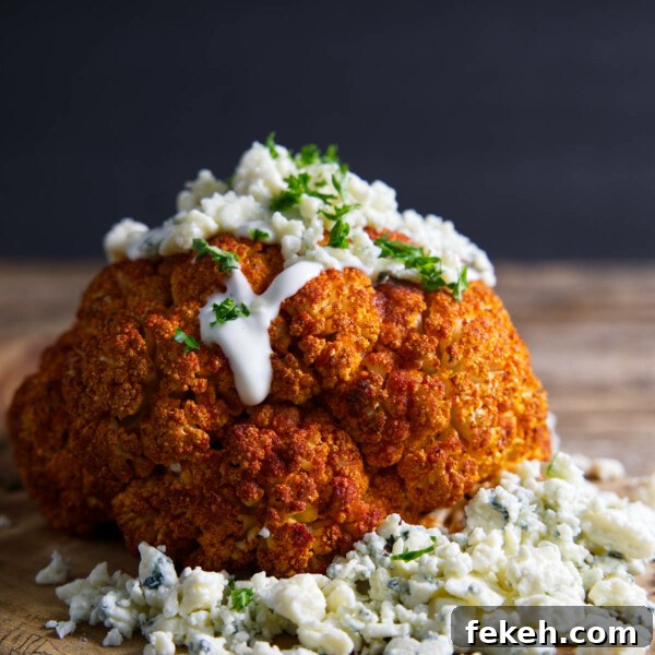 Smoked Pork Butt (Smoked Pork Shoulder) Recipe for Tender, Juicy Meat 21 Cauliflower with lots of blue cheese crumbles and dressing.