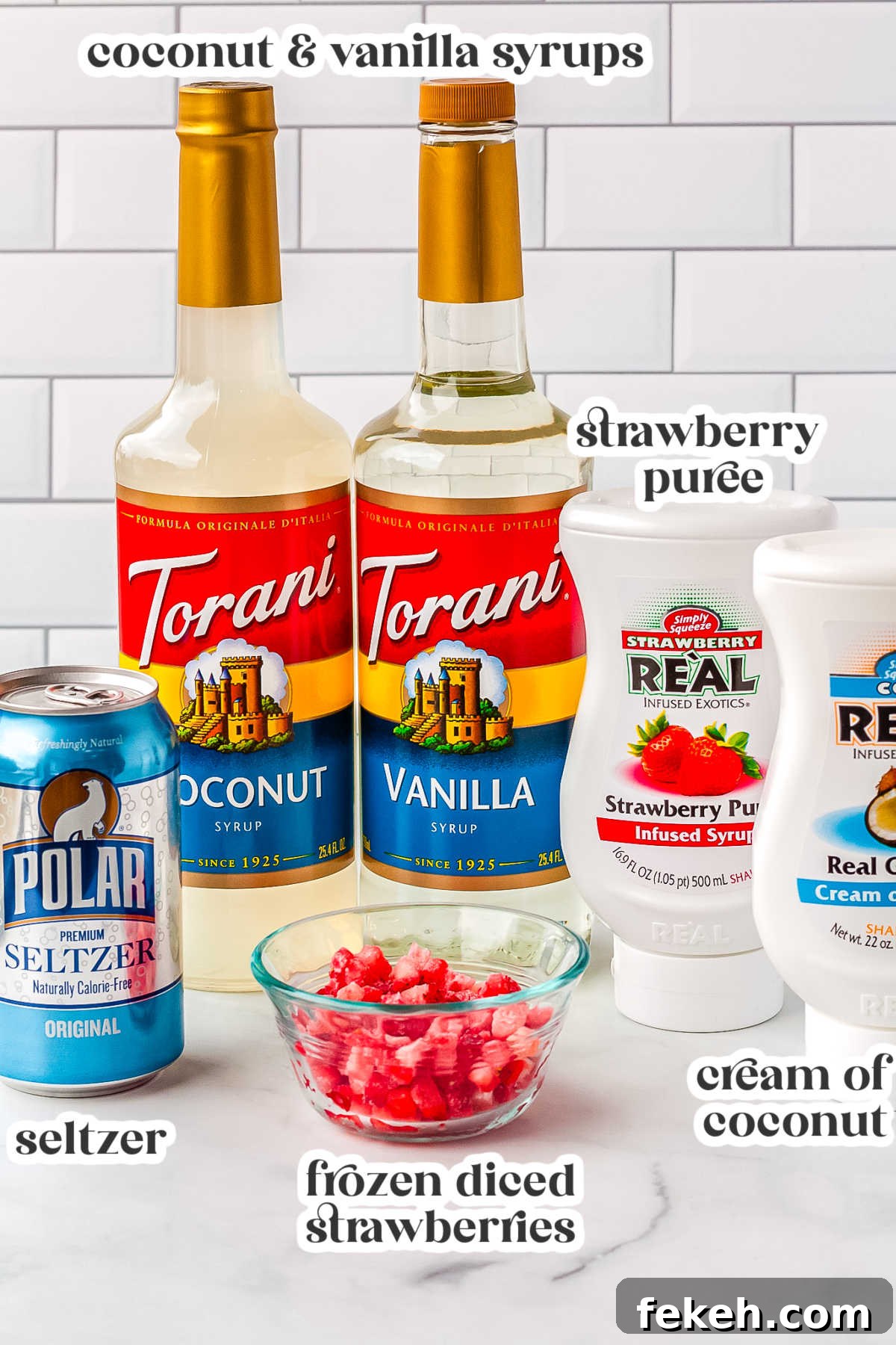 The recipe ingredients with text overlay labeling each. 