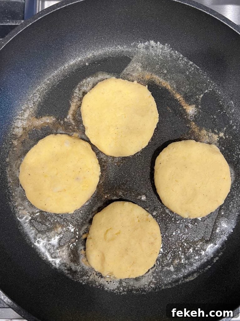 Crispy Mashed Potato Cakes (Potato Patties) Recipe 5 fry potato cakes in frying pan