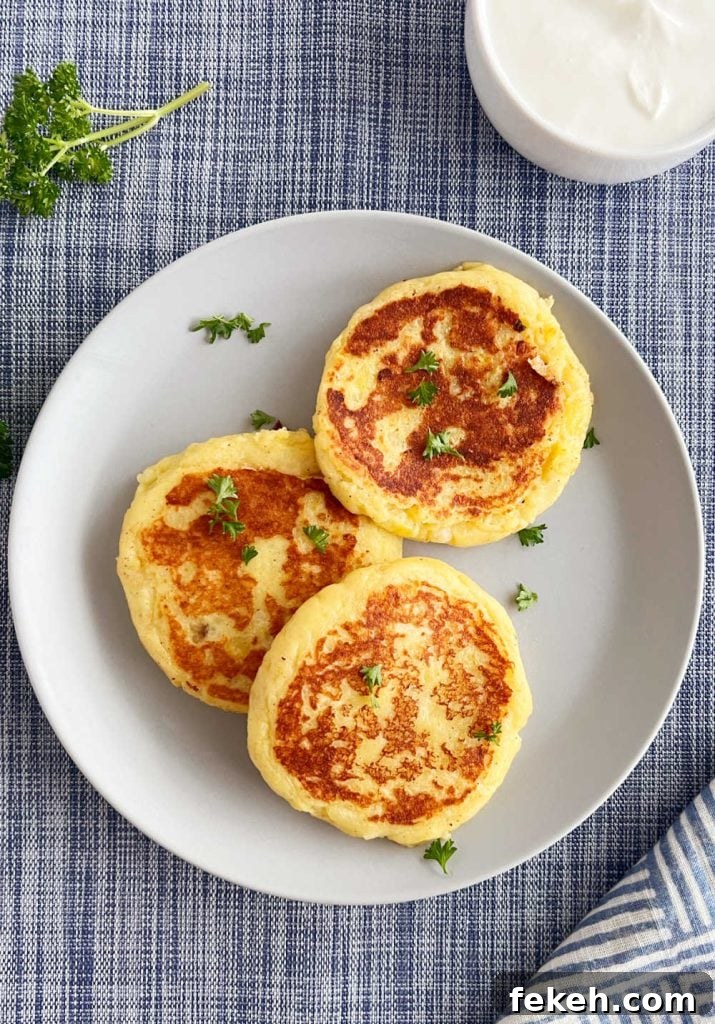 Crispy Mashed Potato Cakes (Potato Patties) Recipe 6 mashed potato patties with sour cream
