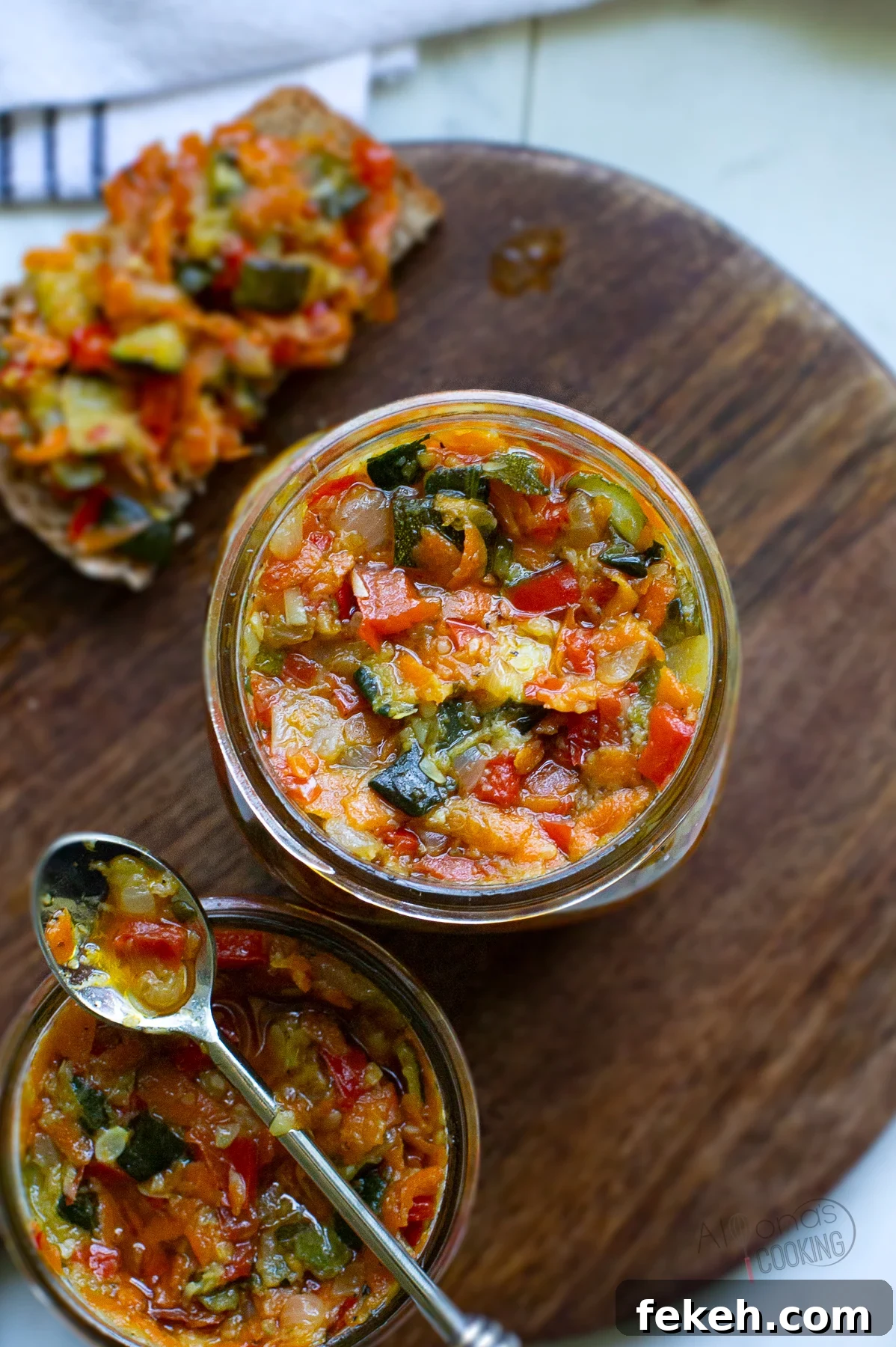Zucchini spread is a soft and pulpy spread called "ikra" in Russian. It comes together with a melody of fresh vegetables and can be enjoyed as a chunky side dish (salad), spread over bread, or as a dip! We love this vegetable dip hot or cold and it only gets better after sitting! zucchini Ikra recipe