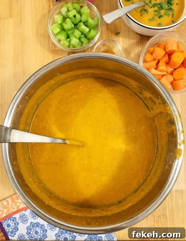 pot of sweet potato chorizo soup