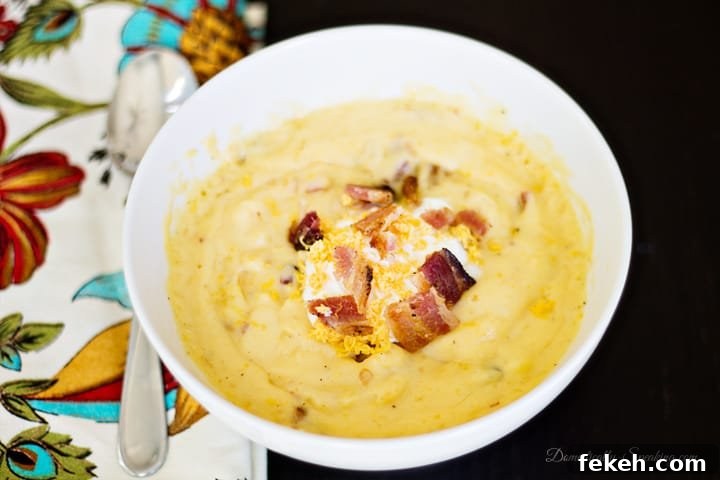 Creamy potato cheese soup