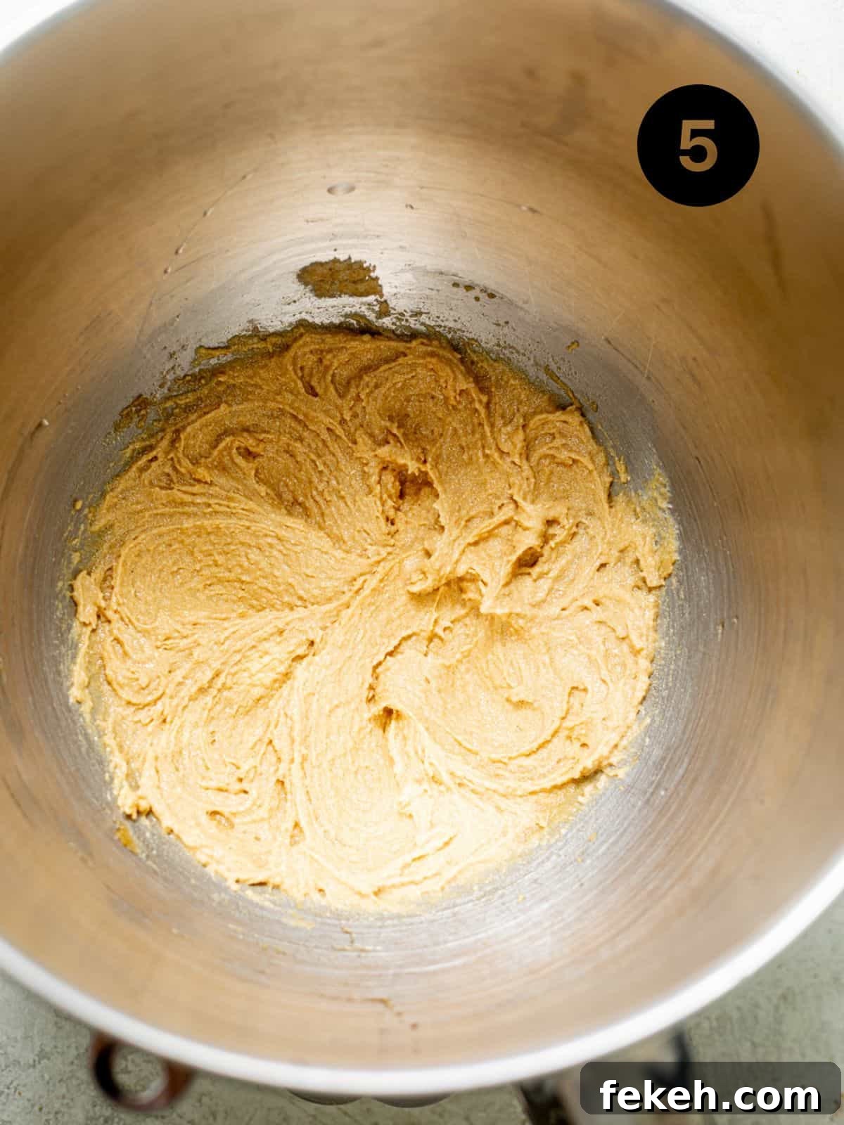 Cardamom Coffee Cake Recipe: Aromatic Spiced Bundt Cake 8 browned butter and sugar creamed together in a bowl.
