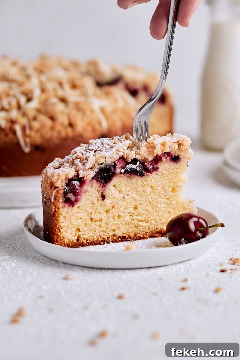 Cherry Crumb Cake with Vanilla Glaze Recipe for Moist Spring Desserts 3 Cherry Crumb Cake