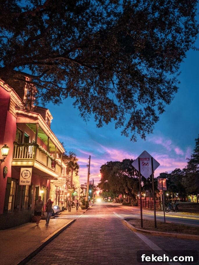 3-Day St. Augustine Itinerary: Top Sights & Historic Stops 6 St Augustine at sunsets is one of the pretties cities to stroll through as the pastel skies paint the narrow streets and historic facads.