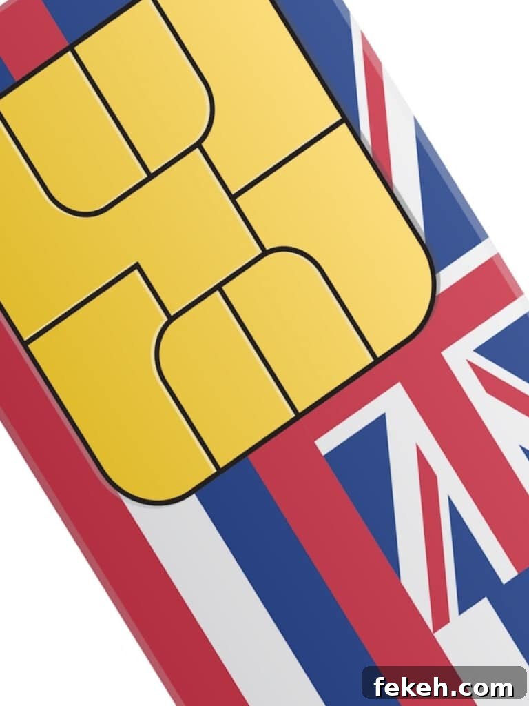 Where to Buy U.S. SIM Cards in Waikīkī: Shops, Prices & Tips 2 A sim card with the Hawaiian flag on it.