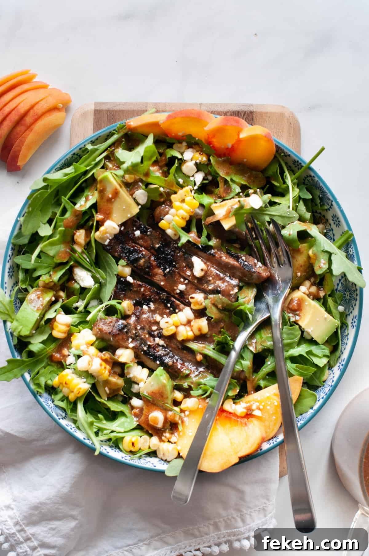 Grilled Steak with Peach Salad Recipe for Summer Meals 3 grilled steak and peach salad