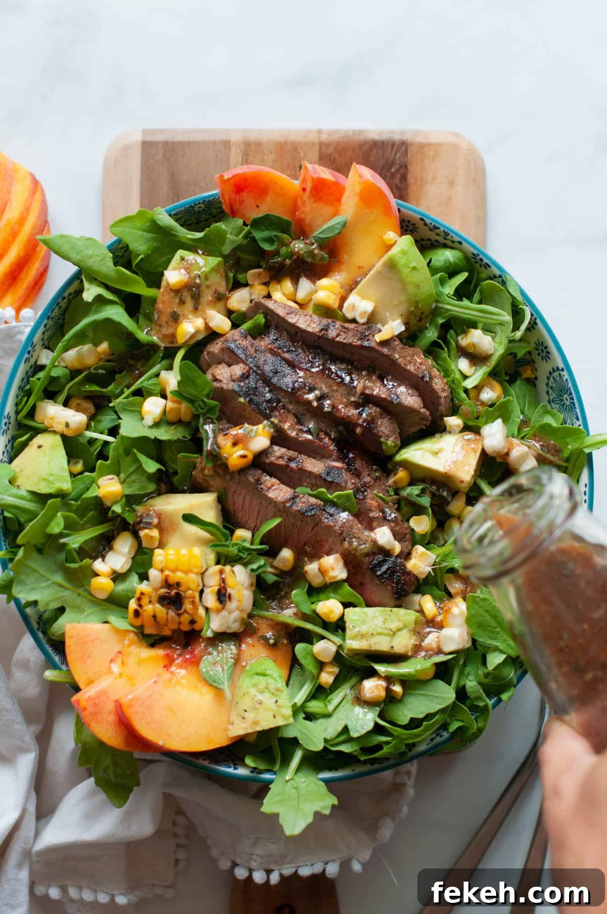 Grilled Steak with Peach Salad Recipe for Summer Meals 6 grilled steak and peach salad