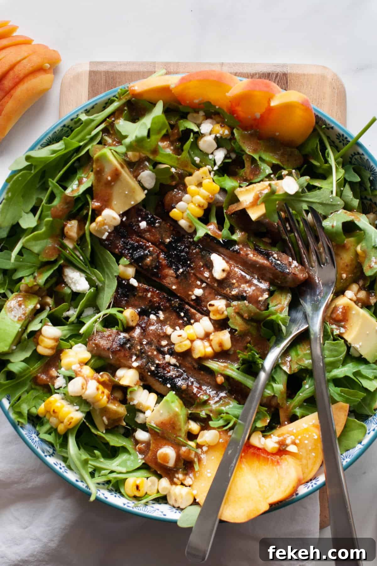 Grilled Steak with Peach Salad Recipe for Summer Meals 7 grilled steak and peach salad