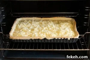 Classic Cheese Flan Recipe: Old-Fashioned Dinner Dessert 17 Cheese flan going in the oven
