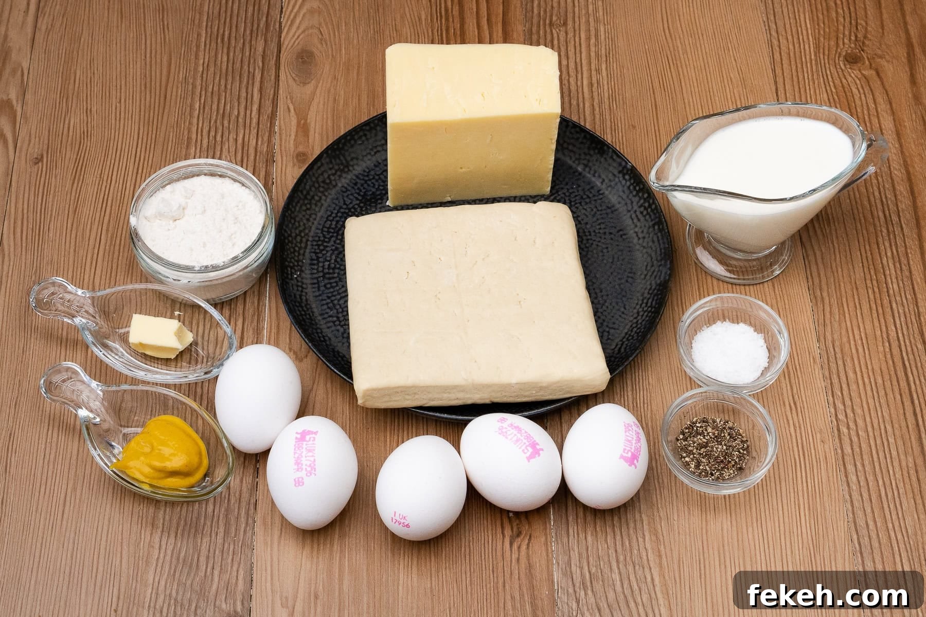 Classic Cheese Flan Recipe: Old-Fashioned Dinner Dessert 19 Ingredients for cheese flan displayed on a table
