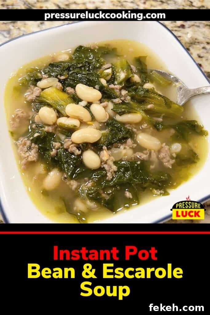 Instant Pot Escarole and White Bean Soup Recipe 2 Bean & Escarole Soup