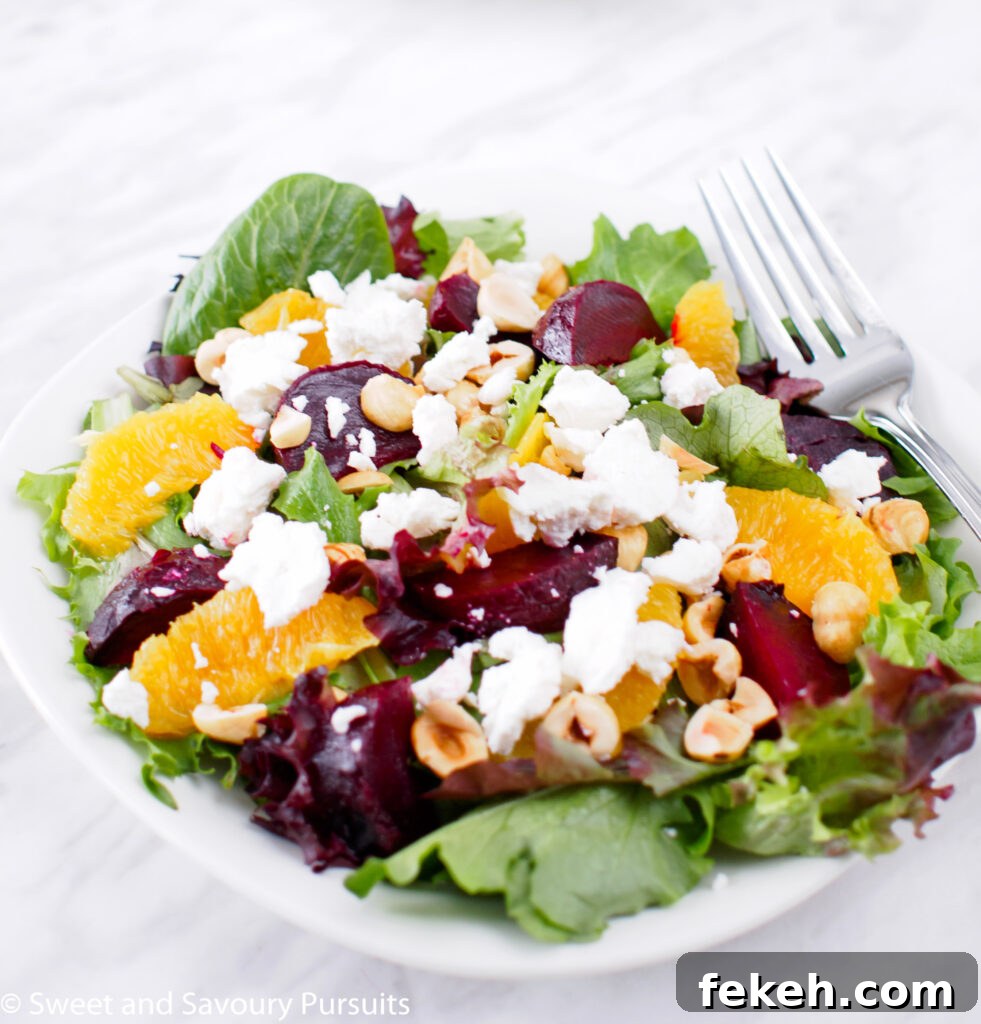 Roasted Beet and Orange Salad with Citrus Vinaigrette.