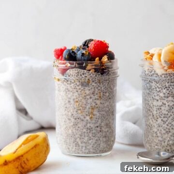 Creamy, dairy-free oat milk chia pudding made with 3 ingredients.