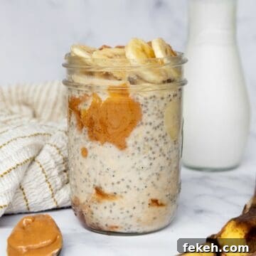 healthy peanut butter banana overnight oats