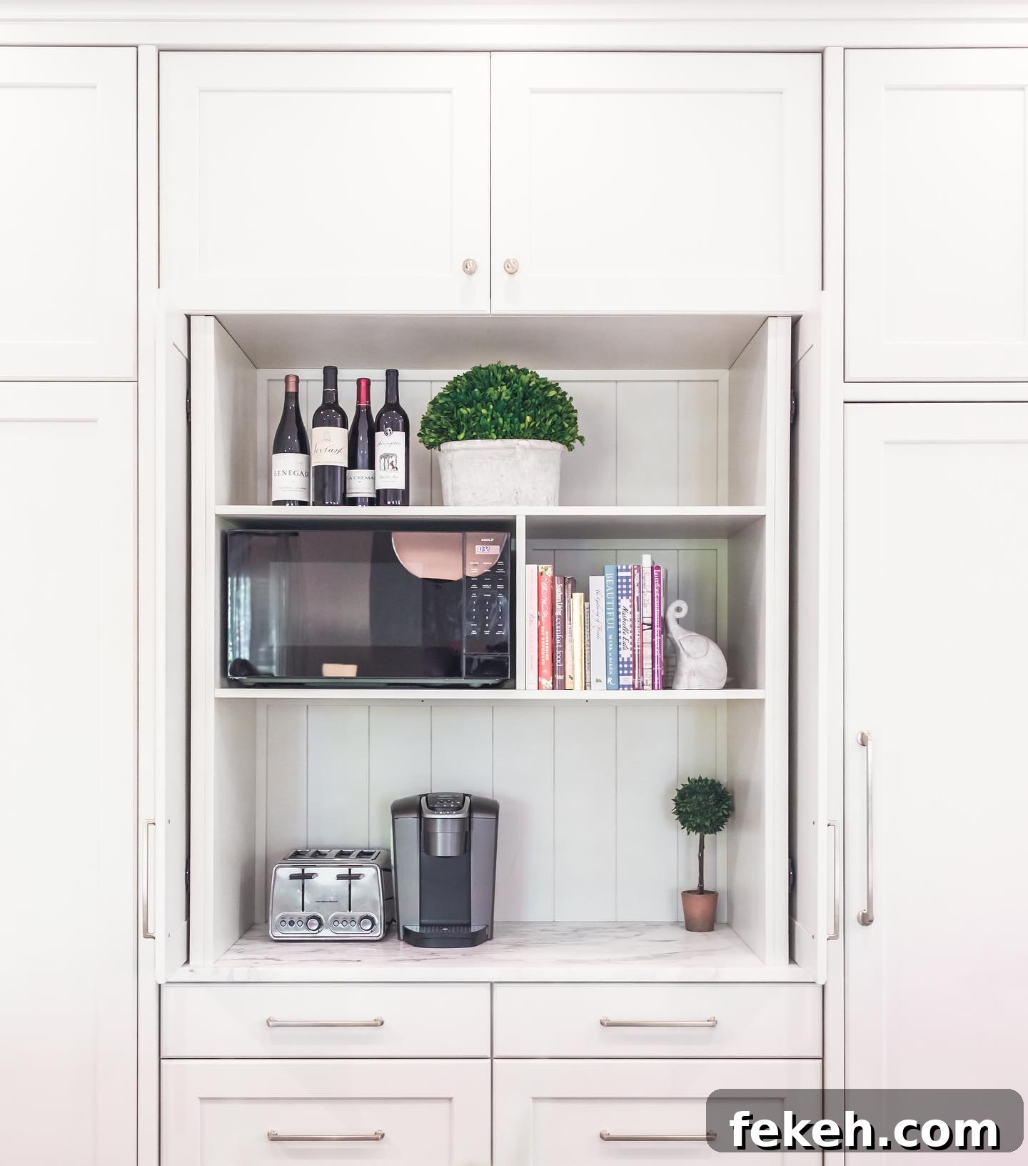 21 Smart Kitchen Upgrades to Conceal Small Appliances 12 10. Stashed Drinks Bar