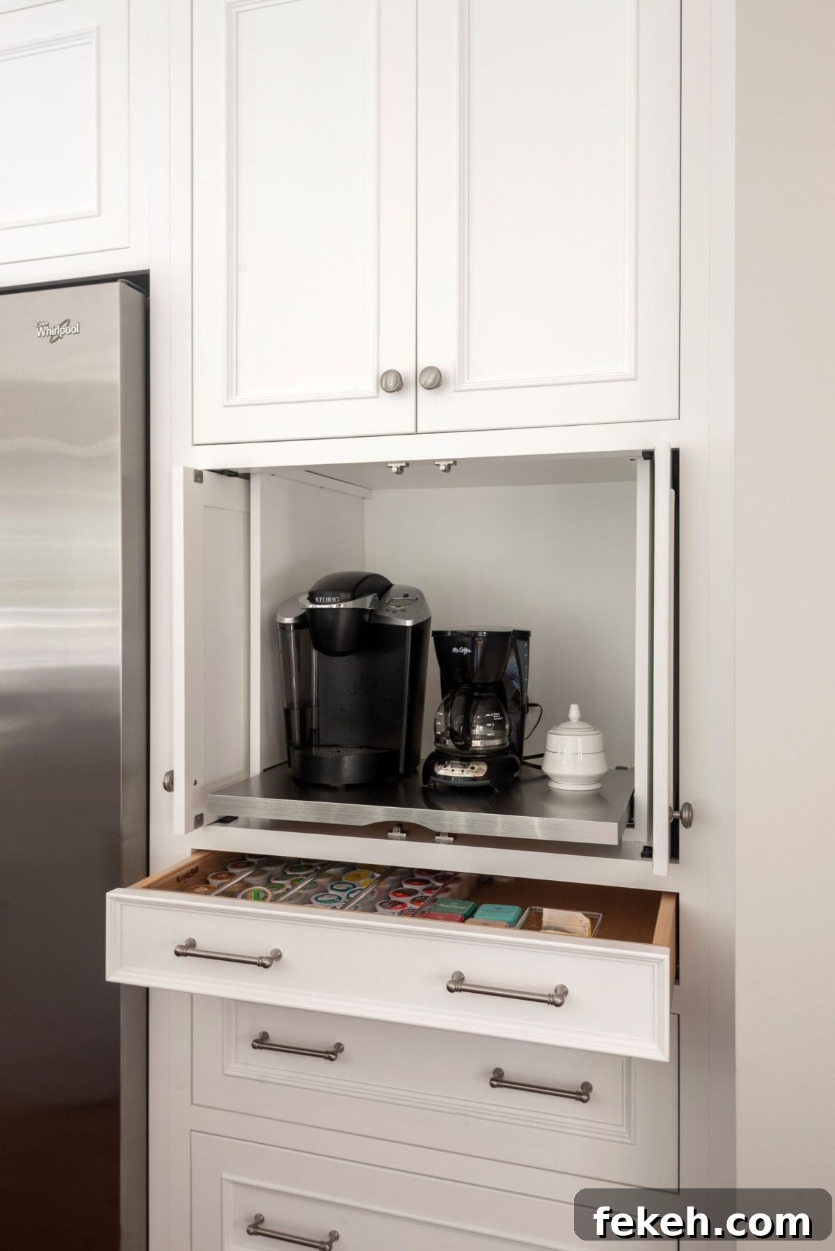 21 Smart Kitchen Upgrades to Conceal Small Appliances 16 14. A Slide-Out Appliance Garage