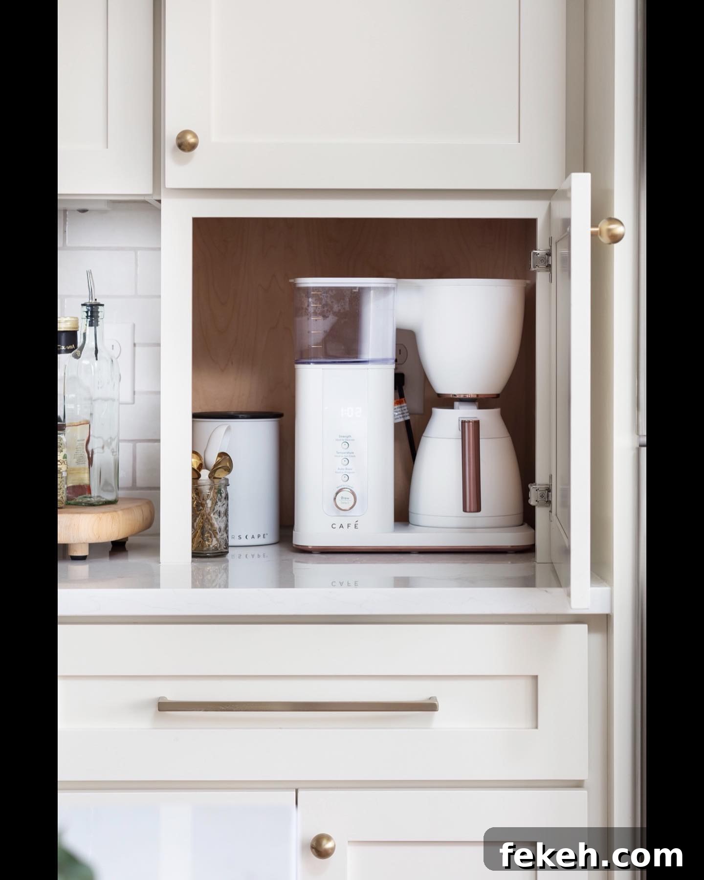 21 Smart Kitchen Upgrades to Conceal Small Appliances 19 17. Simple Coffee Cupboard