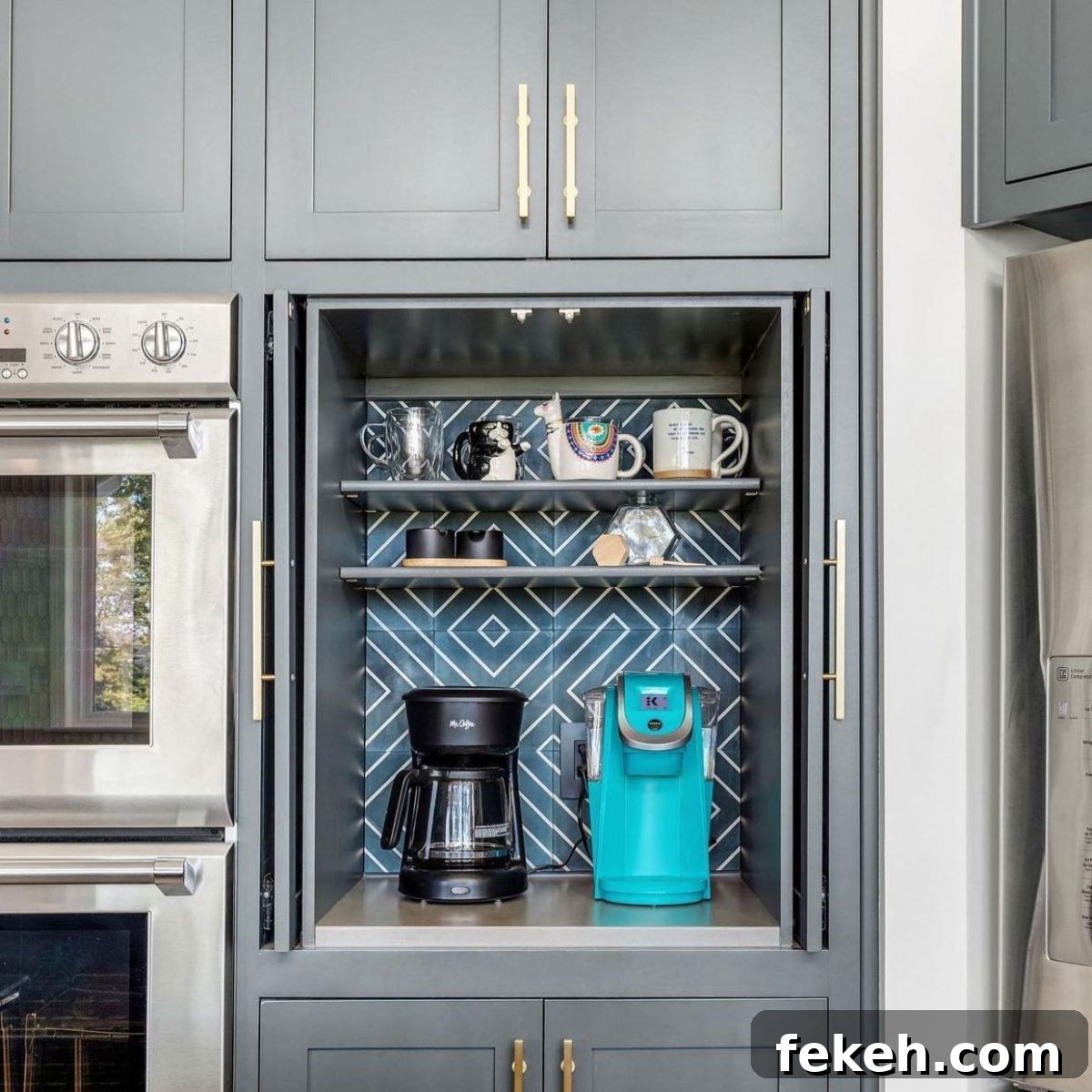 21 Smart Kitchen Upgrades to Conceal Small Appliances 3 1. Hidden Coffee Station