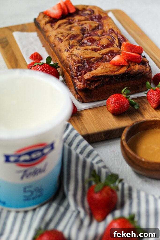 Peanut Butter and Jelly Yogurt Loaf Cake - Pink Owl Kitchen