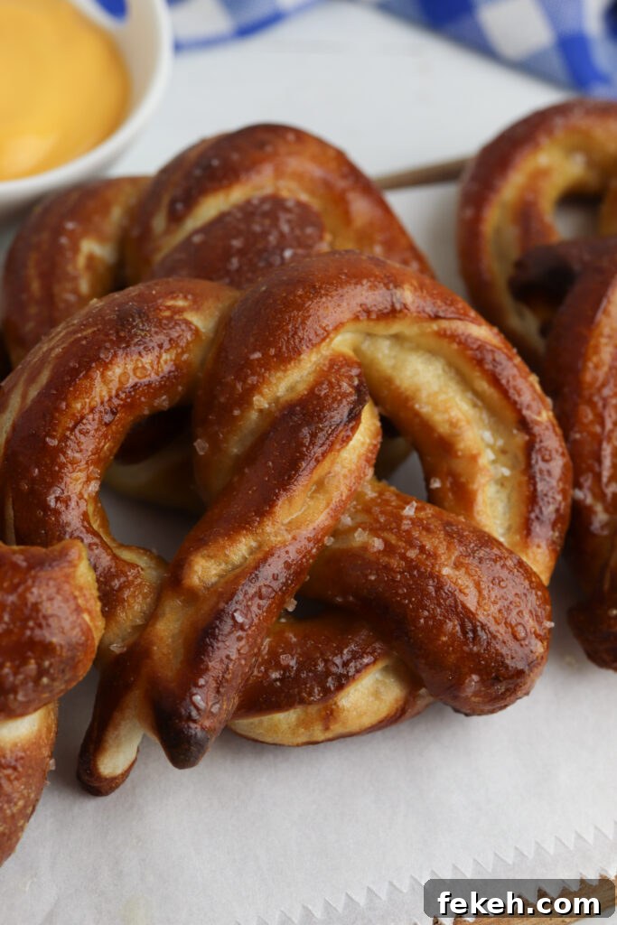 Pretzels cooling after boiling
