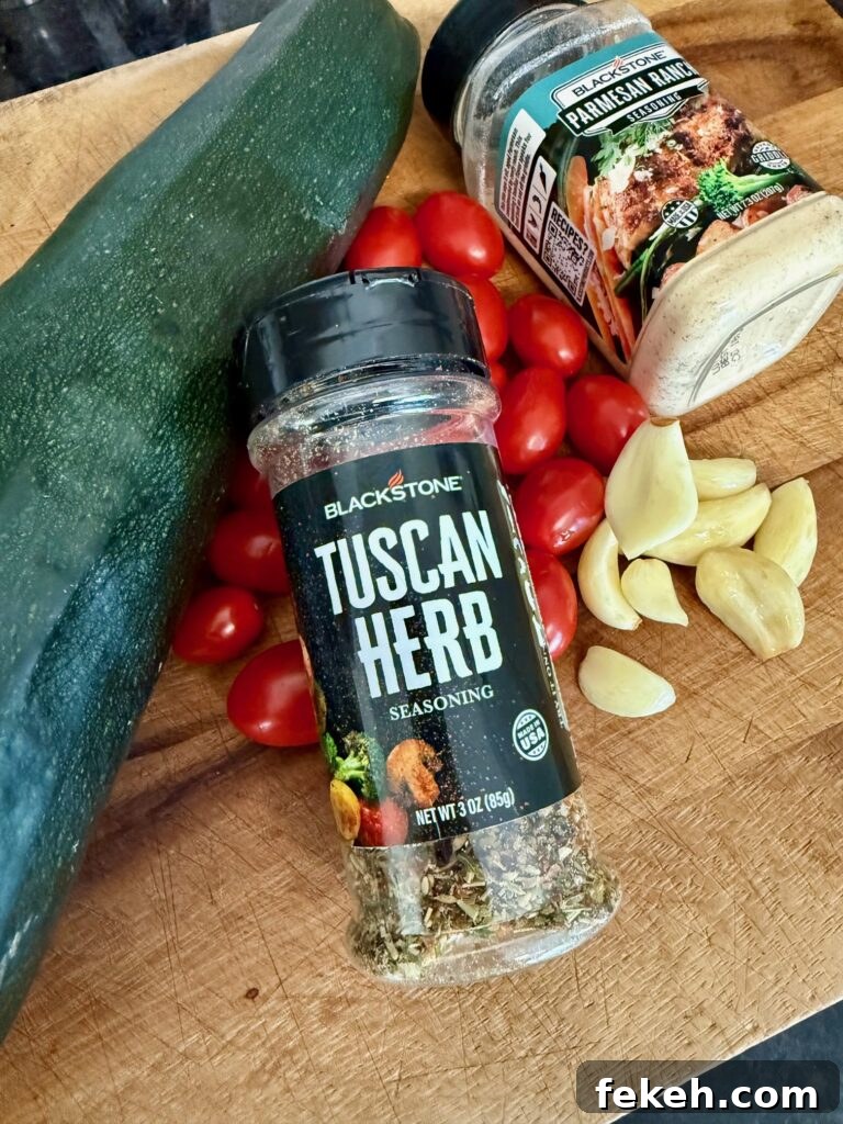 Blackstone Garlic Ranch Zucchini with Roasted Tomatoes 2 ingredients for Blackstone Garlic Ranch Zucchini and Tomatoes
