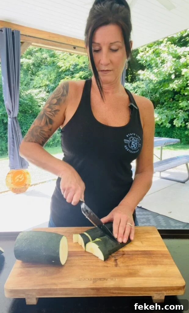 Blackstone Garlic Ranch Zucchini with Roasted Tomatoes 3 slicing zucchini