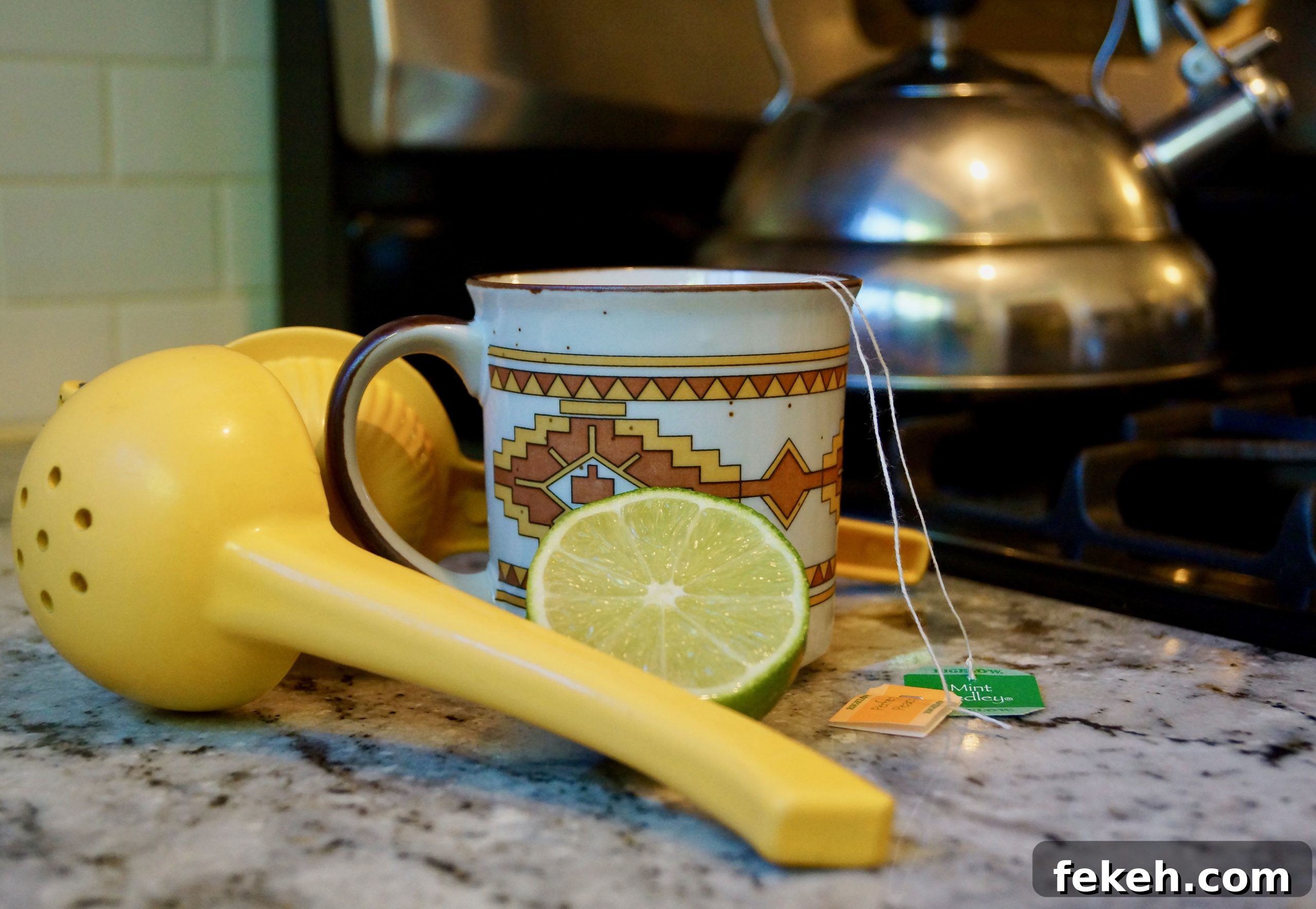 Prepared cup herbal tea with lime juice #medicineballtea #herbalteaforcolds