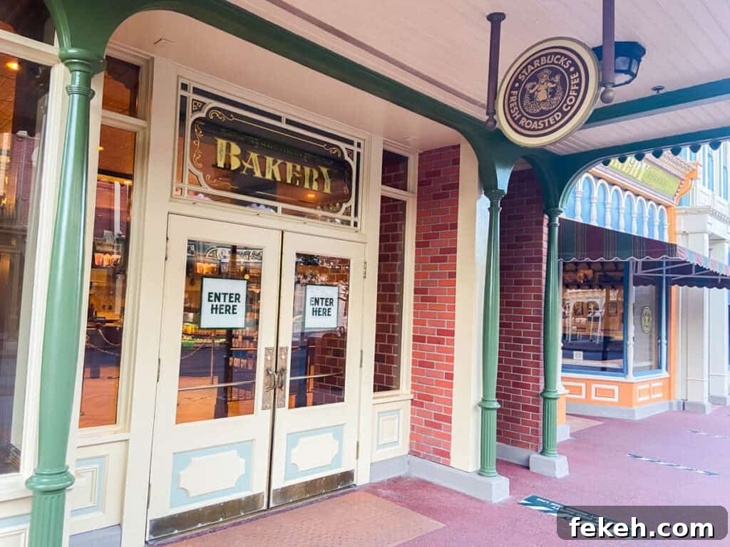 Main Street Bakery: Fresh Breads, Pastries & Local Favorites 2 Main Street Bakery entrance at Magic Kingdom.