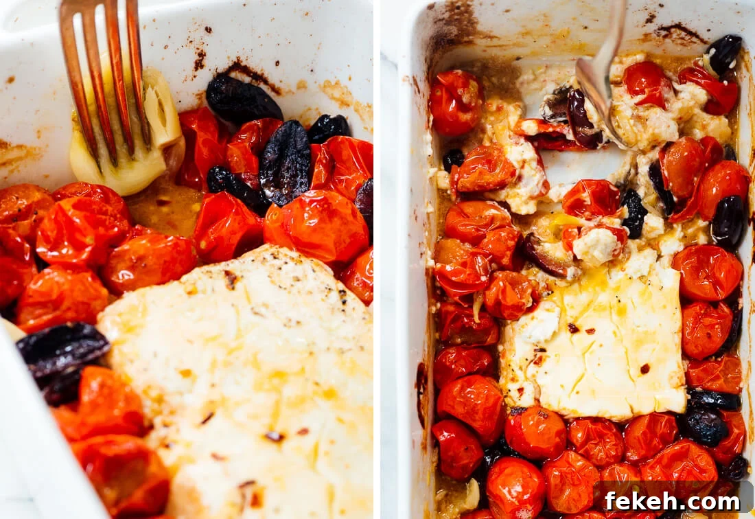 Creamy Baked Feta and Roasted Cherry Tomato Dip 4 how to make baked feta dip