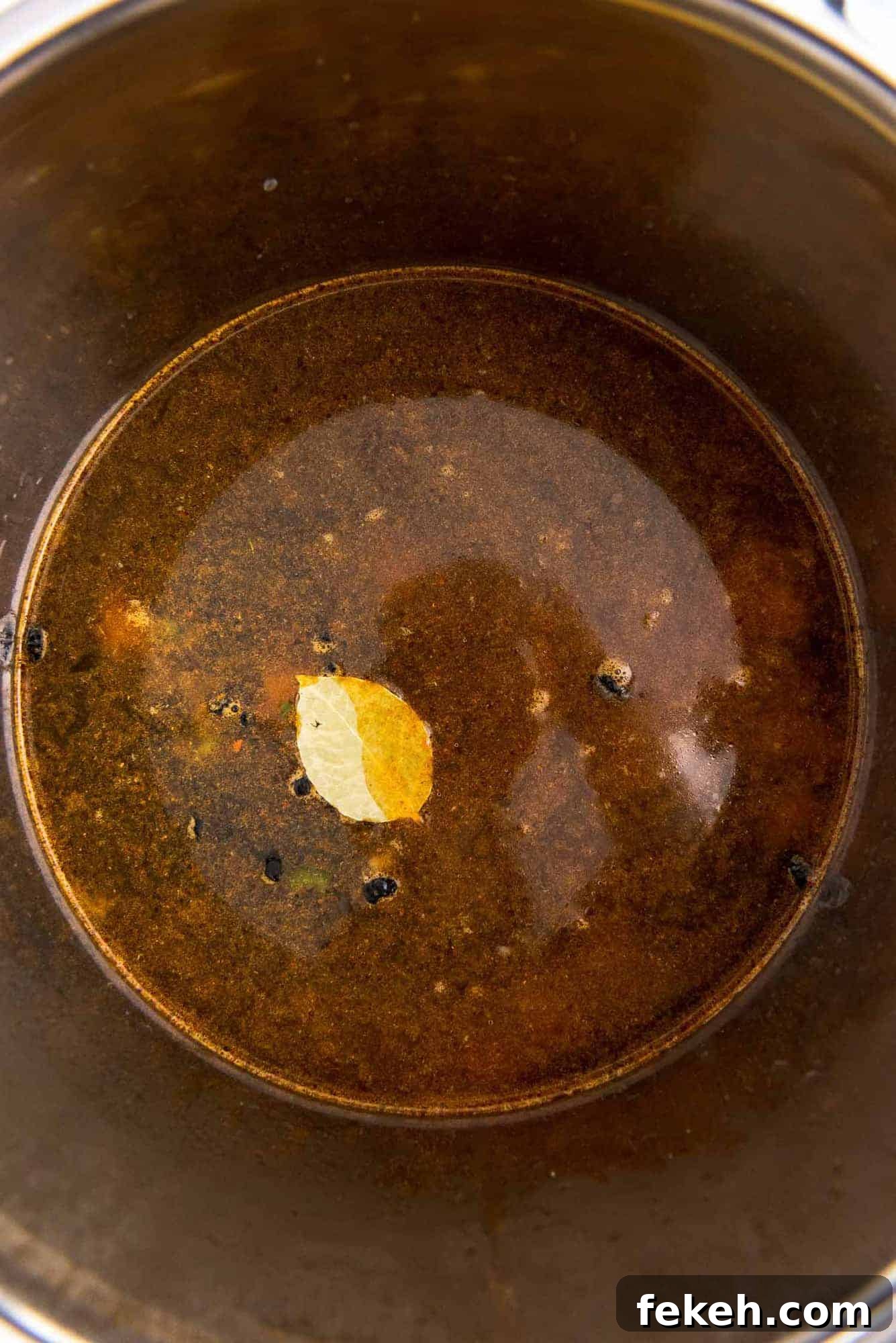 Instant Pot Black Bean Soup with Soaked or Dry Beans 6 Overhead view of black bean soup prior to cooking.