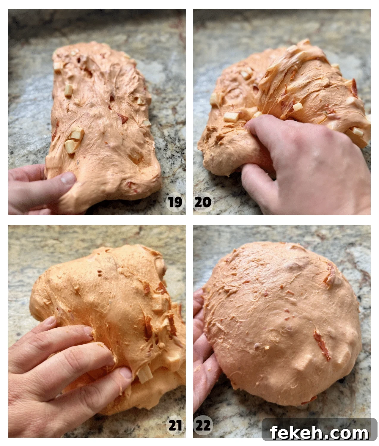 Sourdough Pizza Bread Recipe for Crispy, Flavorful Crust 12 Hands pull and fold the dough into a round ball.