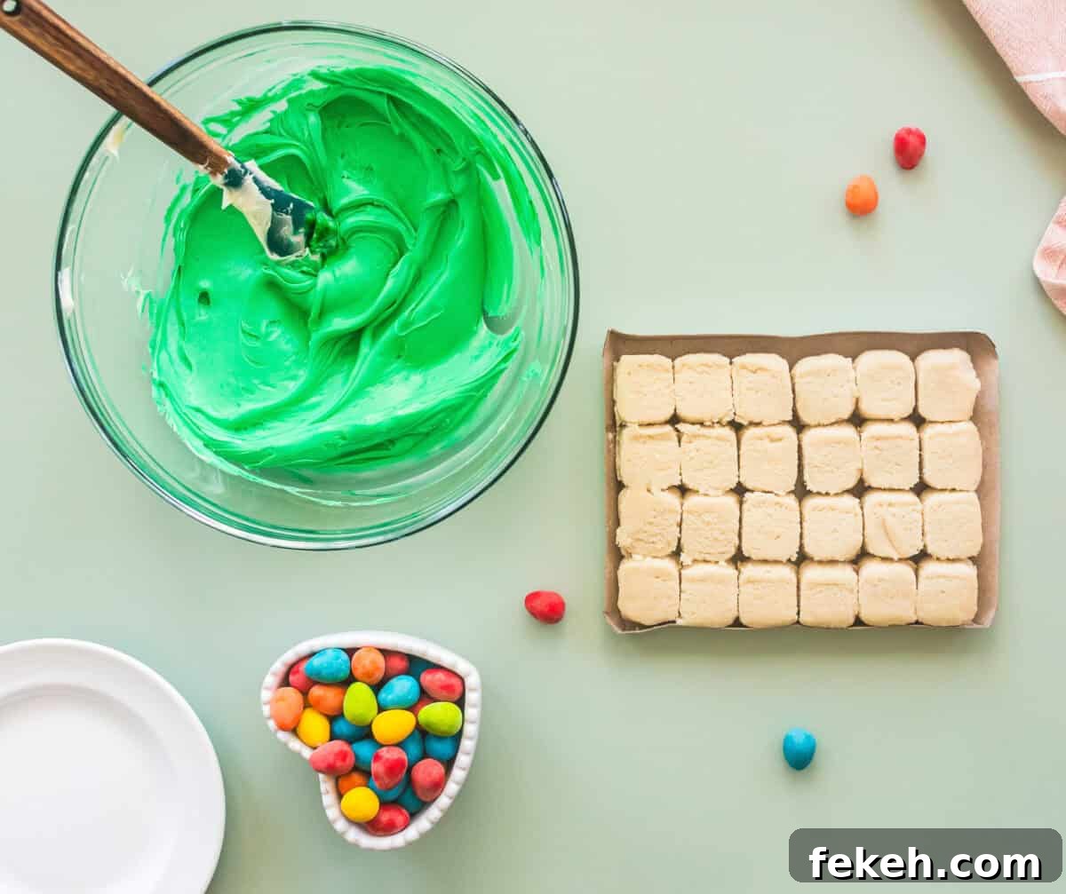 Easter Cookie Recipes for Spring Baking and Festive Treats 3 sugar cookie dough, cadbury eggs, green frosting