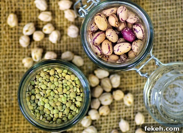 lectins beans, peas, chickpeas in glass jars. lectins phytates and gluten free diet blog post