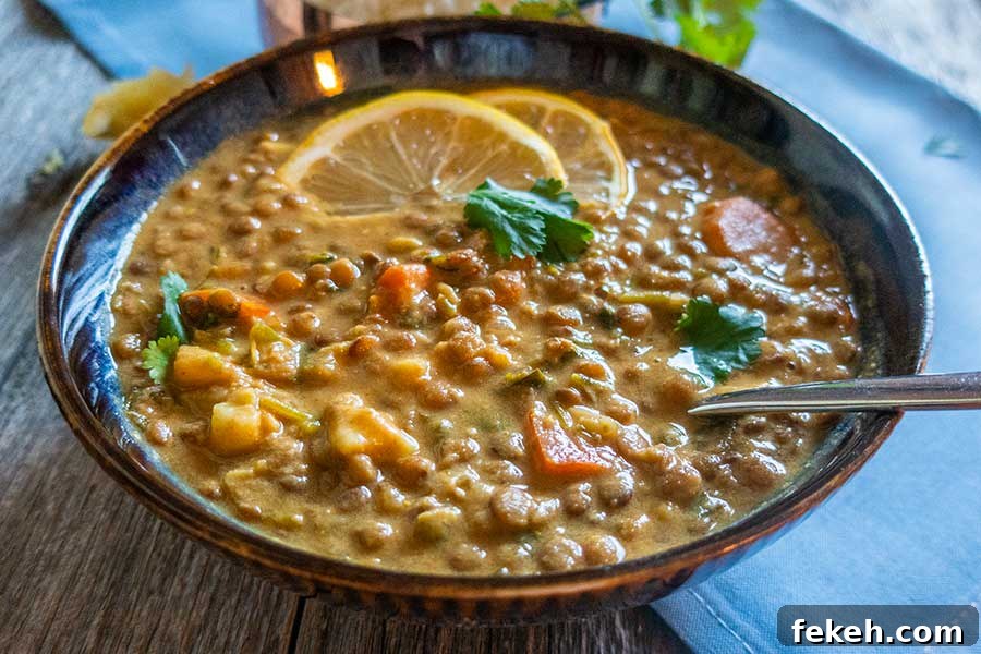 Lectins and Phytates: What to Know on a Gluten-Free Diet 4 somali lentil stew in a bowl with lemon slices