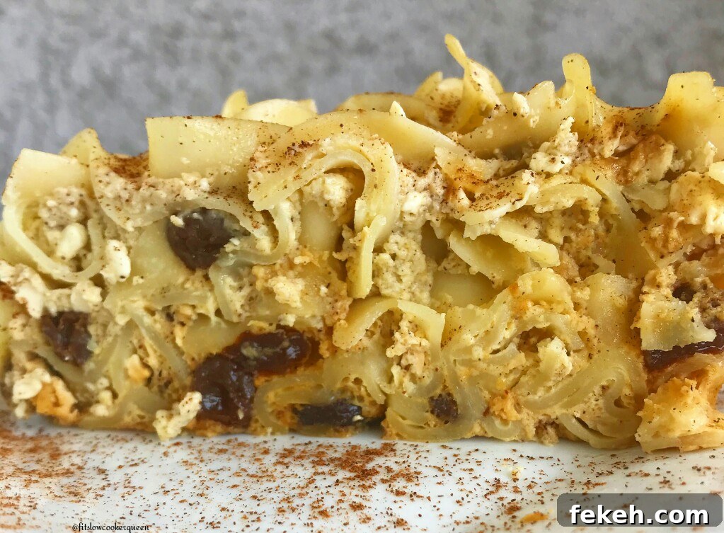 Slow Cooker Noodle Kugel Casserole (Video Guide) 6 Make sure you grease the slow cooker generously.
