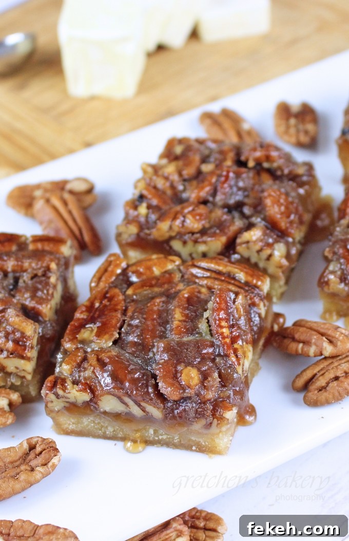 Salted Caramel Pecan Bars Recipe with Crunchy Shortbread 2 Caramel Pecan Bars