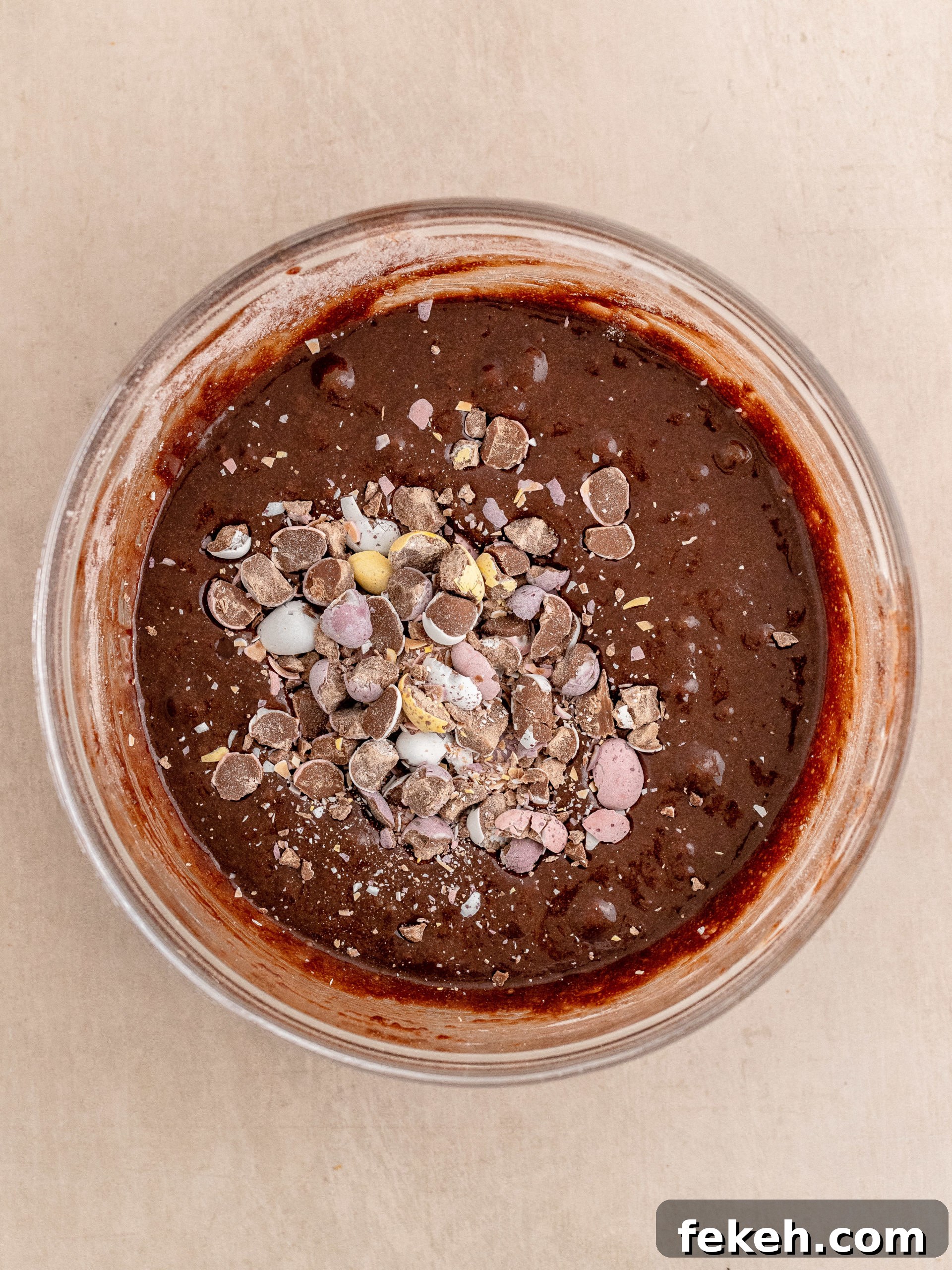 Mini Egg Chocolate Brownies: Festive Spring Dessert Recipe 7 Brownies batter