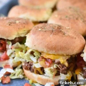Taco Beef Sliders: Quick Party Sliders with Spicy Beef & Cheese 16 Taco Beef Sliders 1200 x 1200