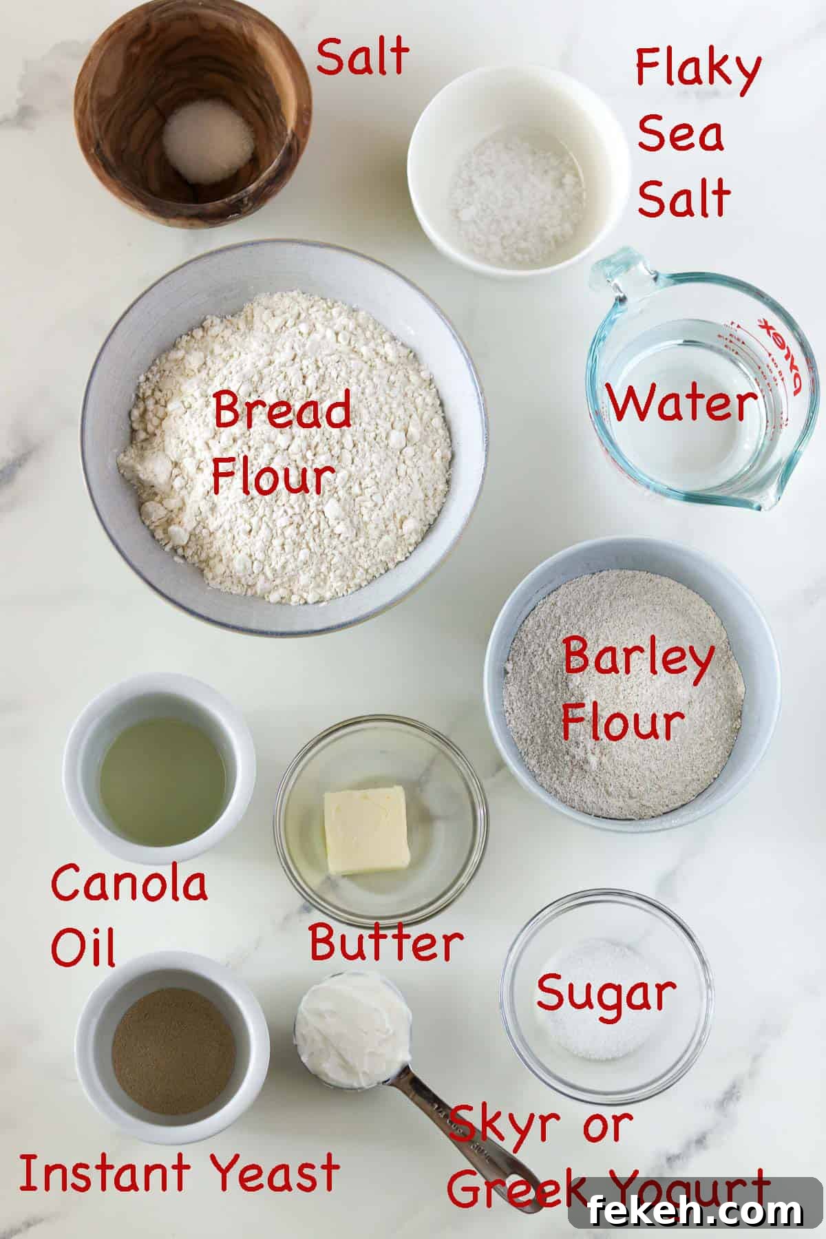 Soft Swedish Tunnbröd: Authentic Homemade Flatbread Recipe 3 Labeled ingredients for Soft Swedish Flatbreads (tunnbröd)
