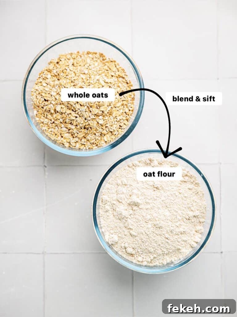 No-Bake Mini Triple Chocolate Cheesecakes Recipe 8 How to make oat flour: blend and sift whole oats.