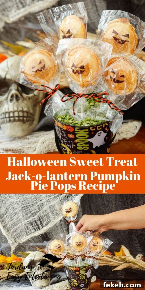 Jack-o'-Lantern Pumpkin Pie Pops Recipe for Halloween Treats 12 a Halloween sweet treat jack-o-lantern pumpkin pie pops recipe perfect for a Halloween party