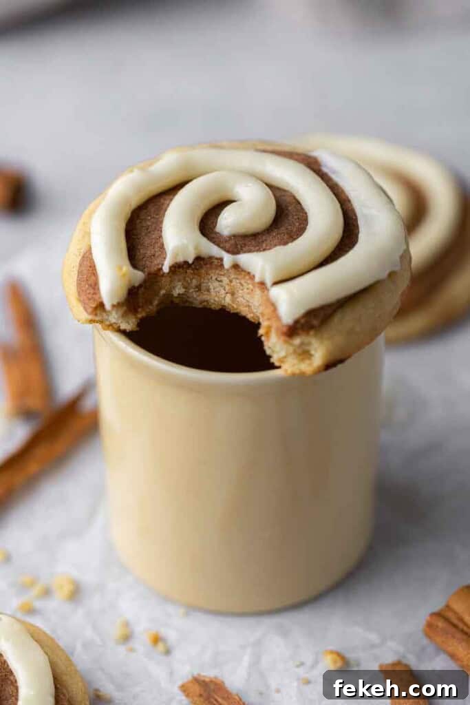 Crumbl Cinnamon Swirl Cookies Copycat Recipe — Homemade Version 2 Cinnamon cookie on mug