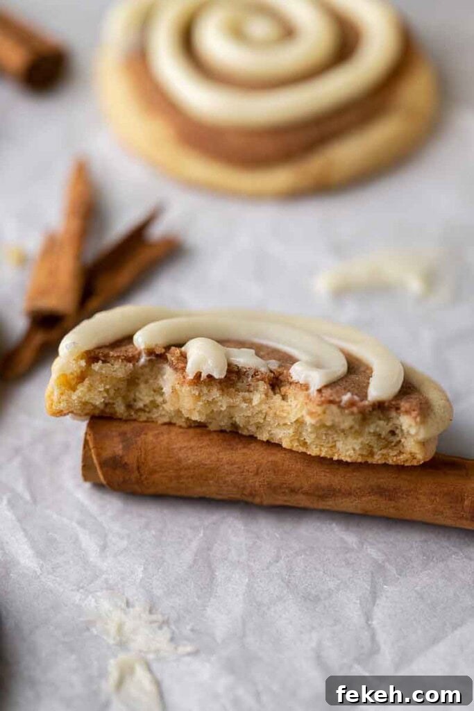 Crumbl Cinnamon Swirl Cookies Copycat Recipe — Homemade Version 5 Inside of CRUMBL cinnamon roll cookies