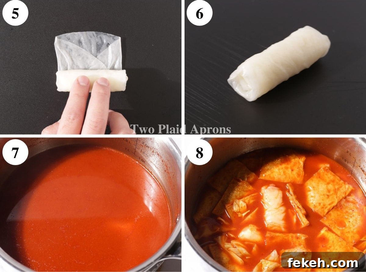 Cheesy Rice Paper Tteokbokki: Crispy, Gooey Korean Street Food 7 Cooked rice paper cheese tteokbokki