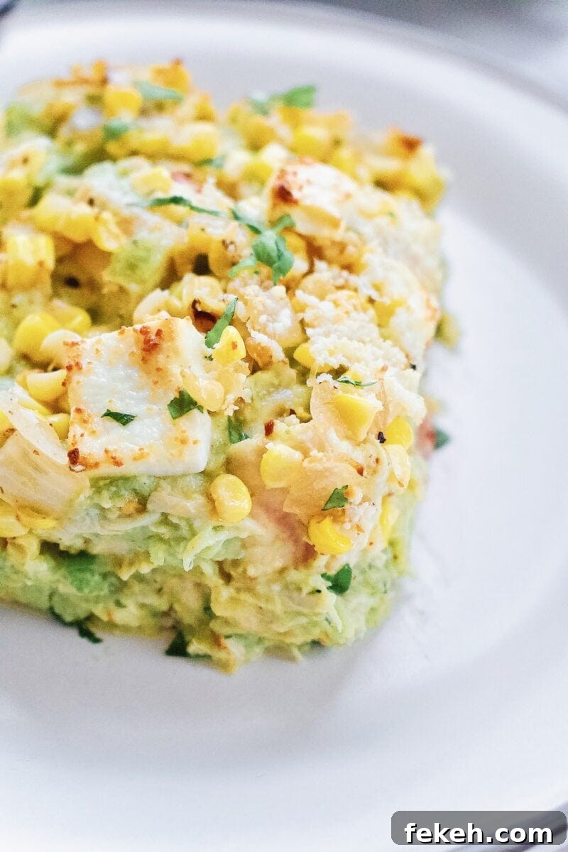 Creamy Chicken Enchilada Casserole Topped with Mexican Street Corn 2 Chicken Enchilada Casserole